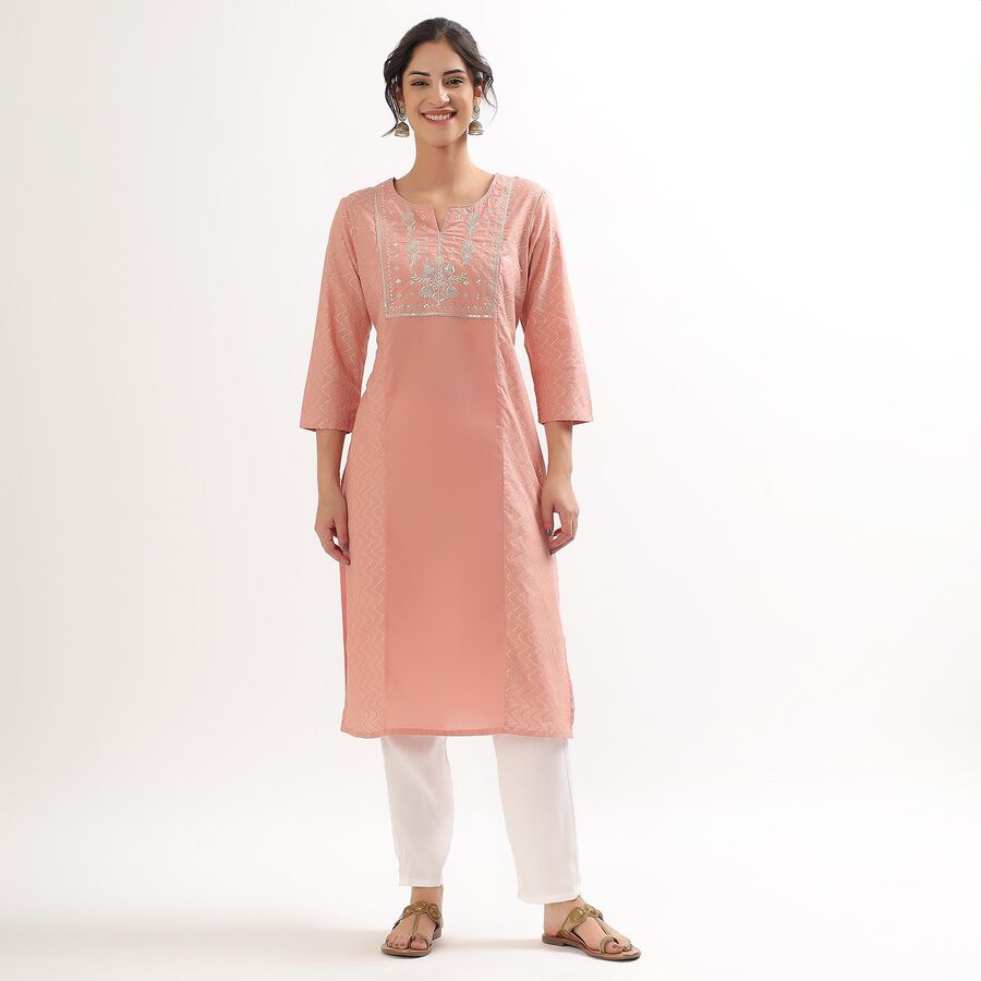 Ladies' 100% Cotton Kurta , Pink, large image number null