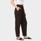 Women's Black Regular Fit Solid Palazzos, Black, small