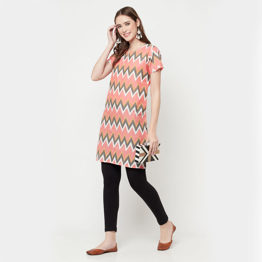 Solid Ankle Length Churidar, Black, large image number null