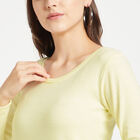 Solid Round Neck Top, Yellow, small image number null