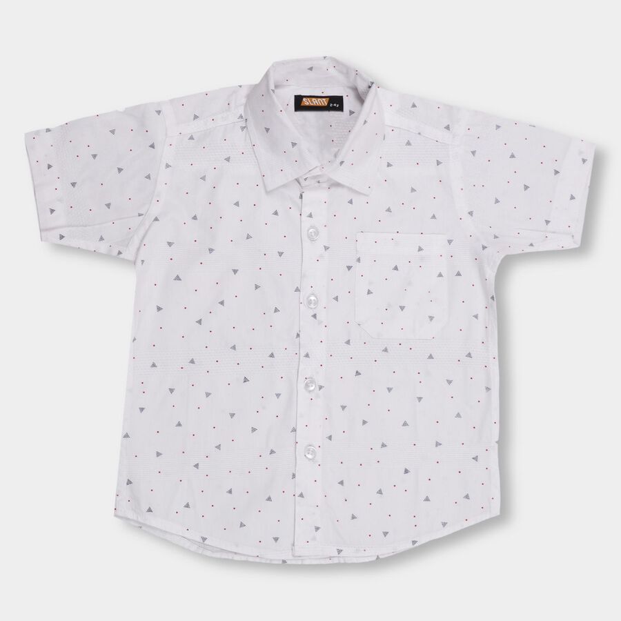 Boys' 100% Cotton Casual Shirt , White, large image number null