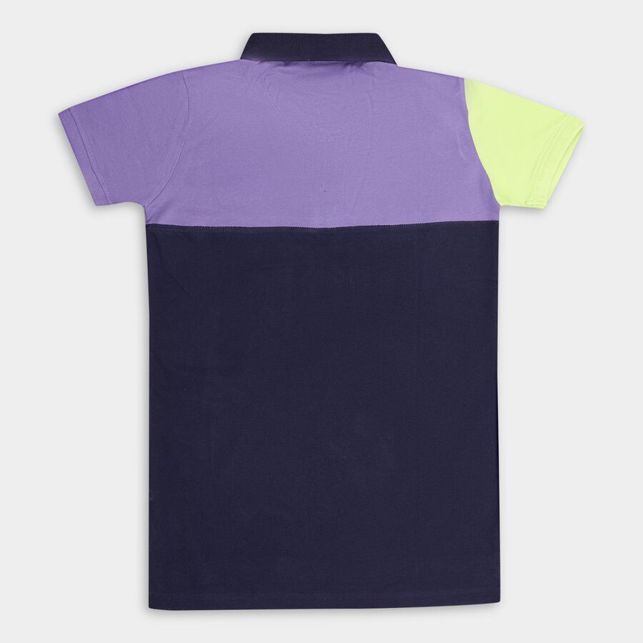 Boys' 100% Cotton Half Sleeves T-Shirt , Lilac, large image number null