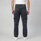 Men's Black Regular Fit Classic Jeans, काला, small