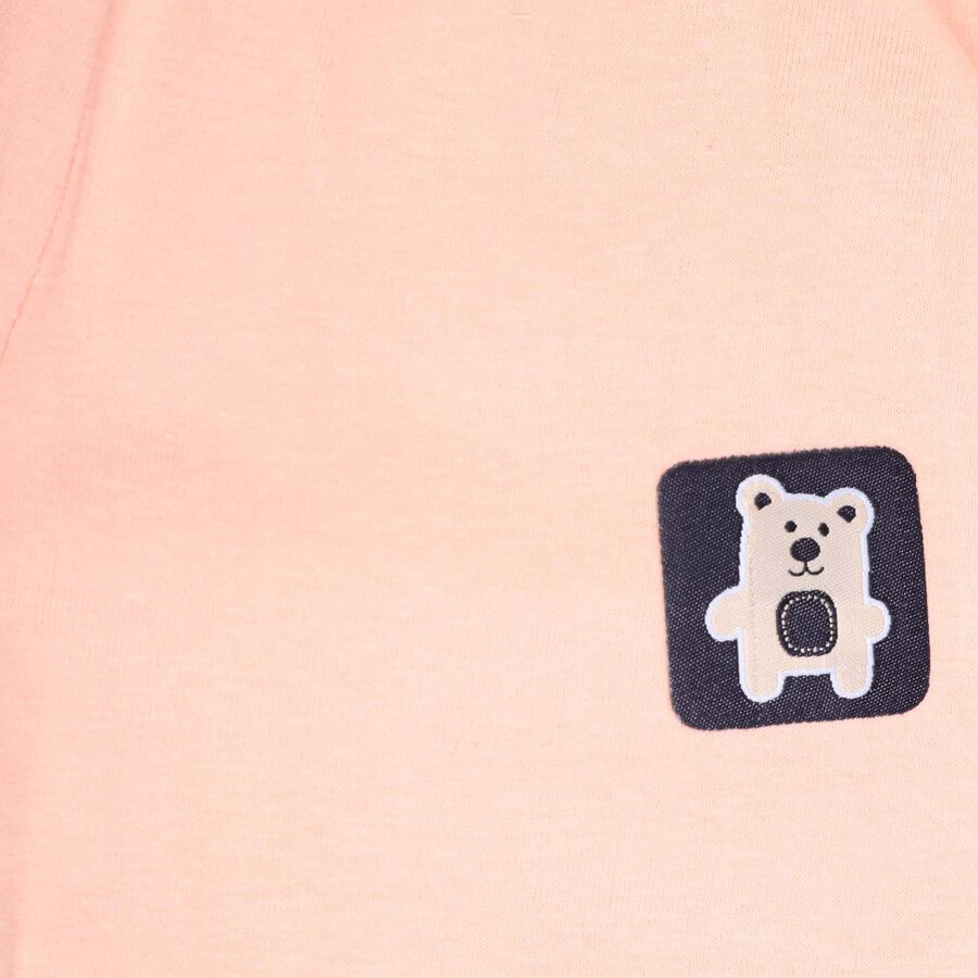 Infants Cotton Printed Baba Suit, Peach, large image number null