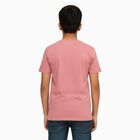 Boys Muted Dusty Pink Crew Neck Casual Half Sleeve T-Shirt, गुलाबी, small image number null