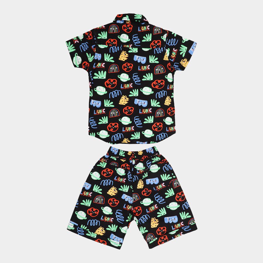 Boys Cotton Baba Suit, Black, large image number null