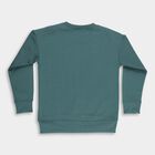 Boys Dark Teal Crew Neck Graphic Sweatshirt, Dark Green, small