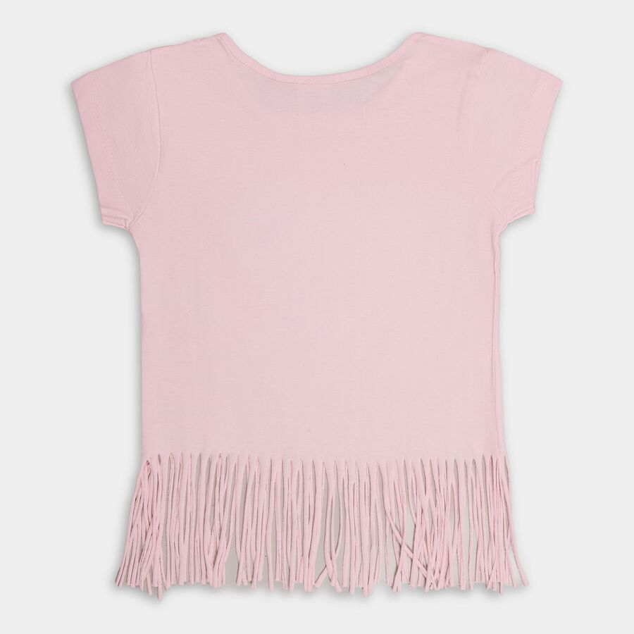 Girls' 100% Cotton T-Shirt , हल्का गुलाबी, large