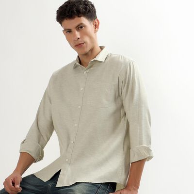 Men's Olive Green Classic Casual Shirt