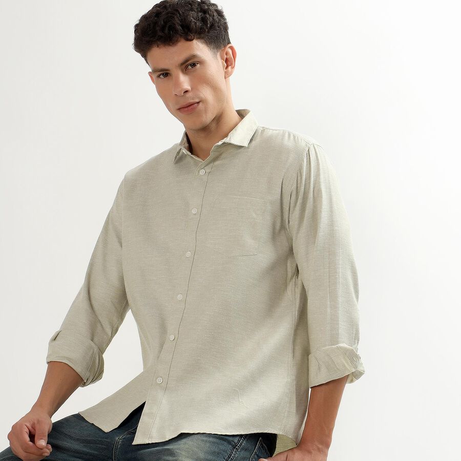 Men's Olive Green Classic Casual Shirt, Olive, large image number null