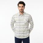 Men's White Cotton Long Sleeves Spread Collar Regular Fit Casual Shirt, सफ़ेद, small