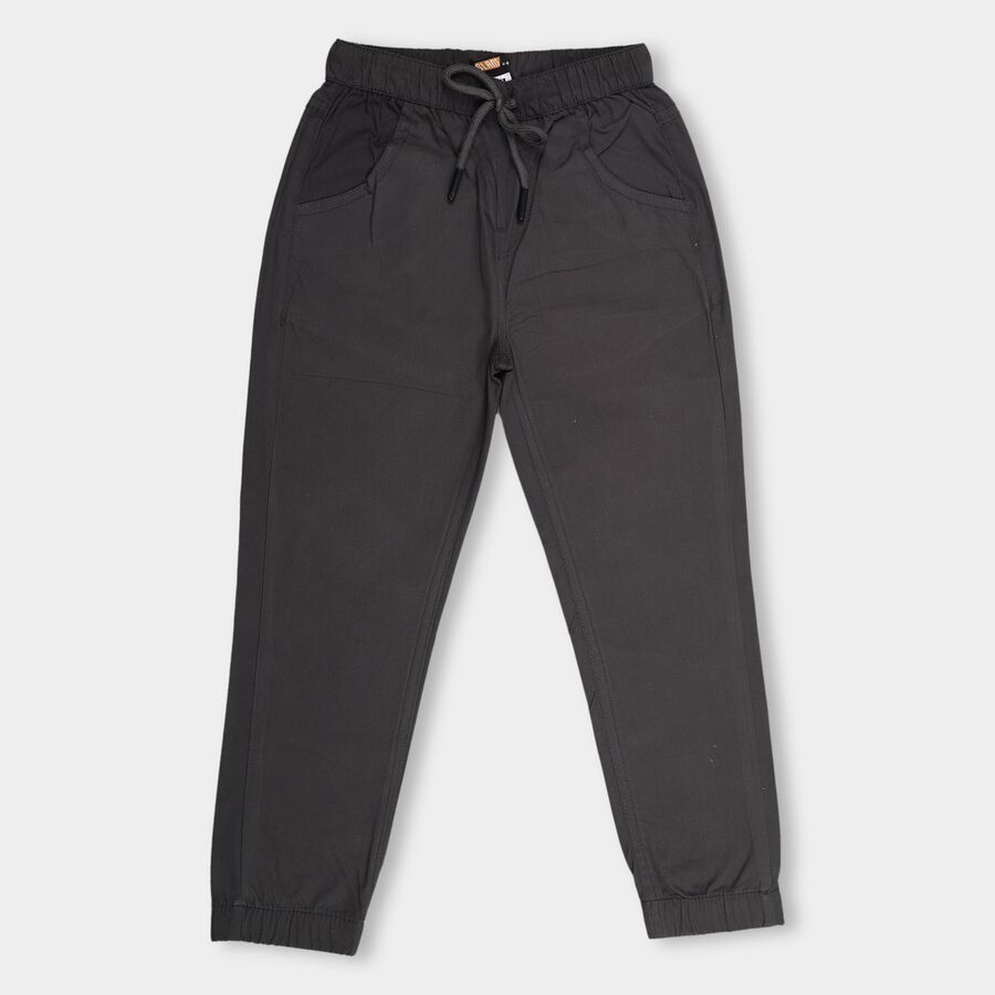 Boys' 100% Cotton Jogger Trouser, Charcoal, large image number null