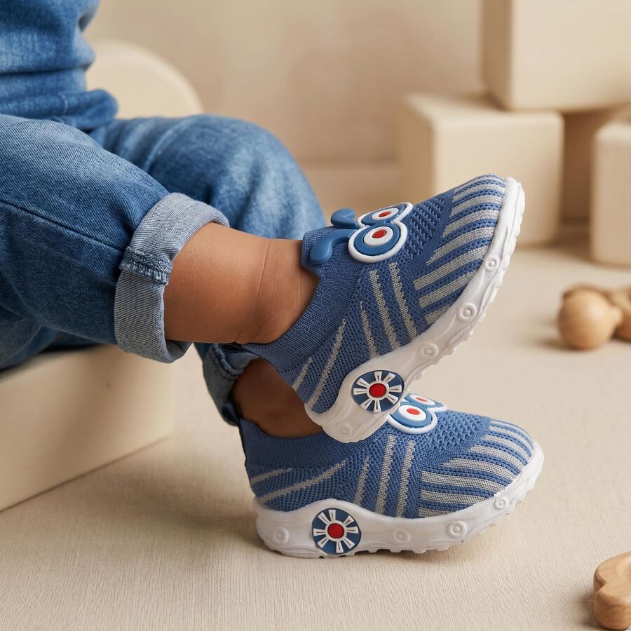 Boys' Blue Slip-On Casual Shoes, Blue, large