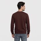 Men's Wine Crew Neck Pullover Sweatshirt, Wine, small