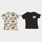 Infants Dark Grey Cotton Crew Neck Regular T-Shirt, गहरा ग्रे, small