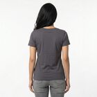 Women's Grey Round Neck Regular T-Shirt, Dark Grey, small