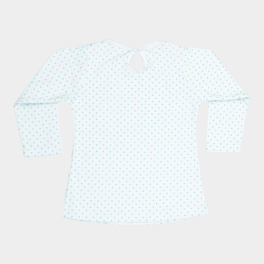 Infants Cotton Printed T-Shirt, Aqua, large image number null