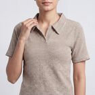 Women Purple Polo Neck Preppy Polo T-Shirt, Purple, small