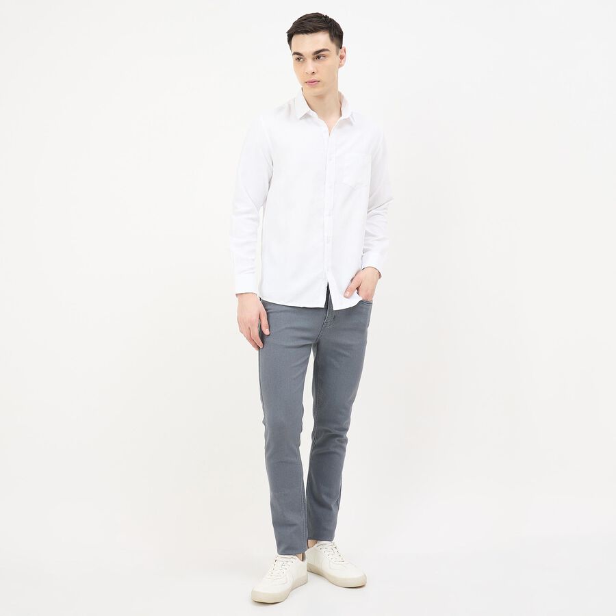 Men's White Classic Collar Classic Formal Shirt, White, large