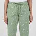 Women's Light Green Relaxed Fit Cotton Blend Pyjama, Light Green, small