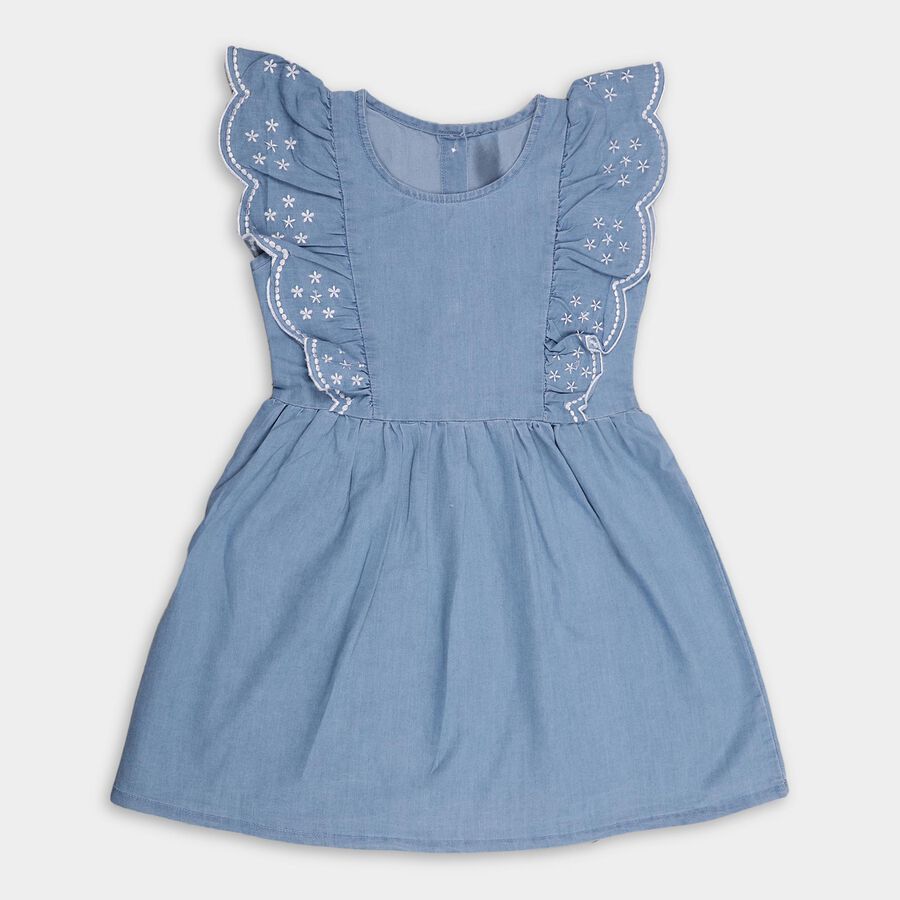 Girls' Frock, हल्का नीला, large image number null