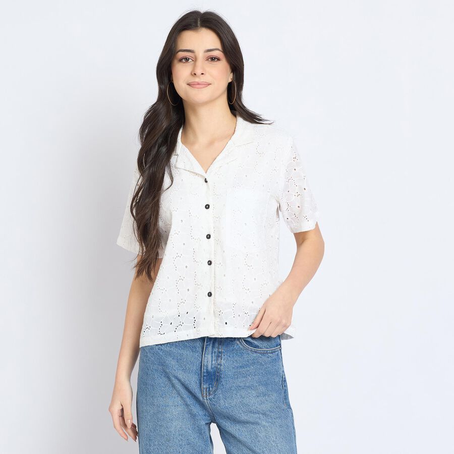 Ladies' 100% Cotton Shirt, White, large image number null