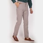 Solid Cross Pocket Slim Fit Trousers, Light Grey, small image number null