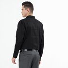 Men's Jet Black Cotton Spread Collar Casual Shirt, Black, small image number null