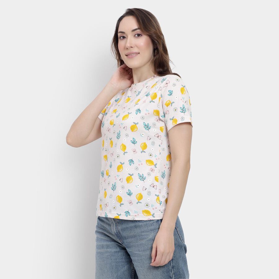 Ladies' Round Neck T-Shirt, White, large image number null