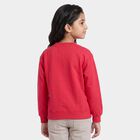 Girls Fuchsia Crew Neck Pullover Sweatshirt, रानी (फ्यूशिया), small