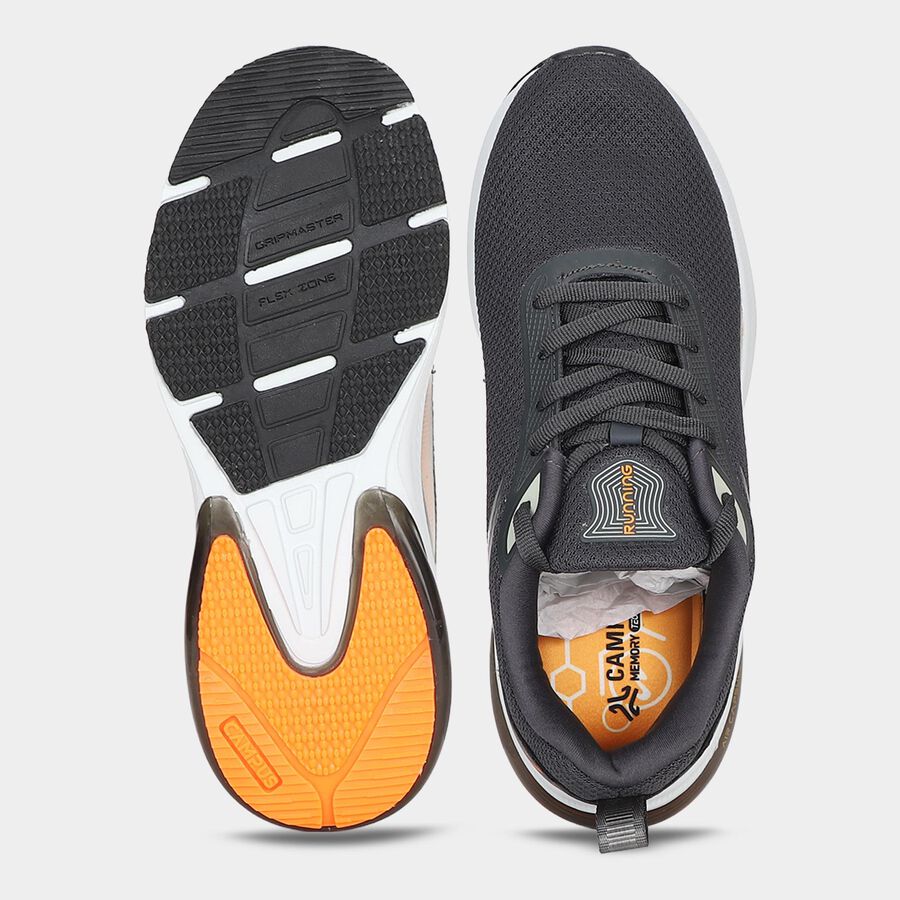 Men's Grey Lace-Up Sneakers, Grey, large