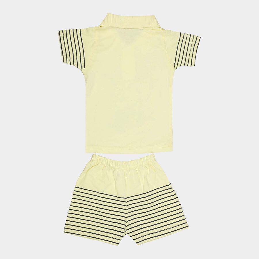 Infants Cotton Round Neck Baba Suit, Yellow, large image number null