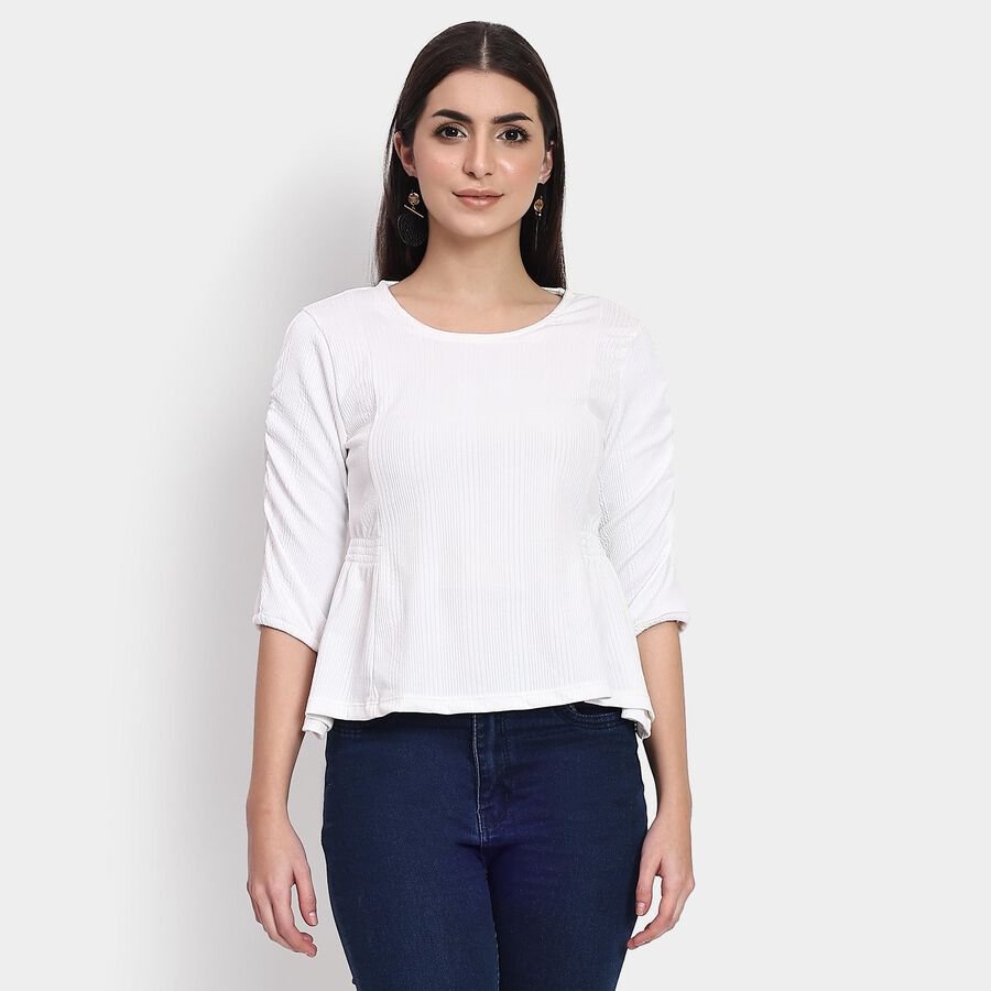 Ladies'  Crop  Top, सफ़ेद, large image number null