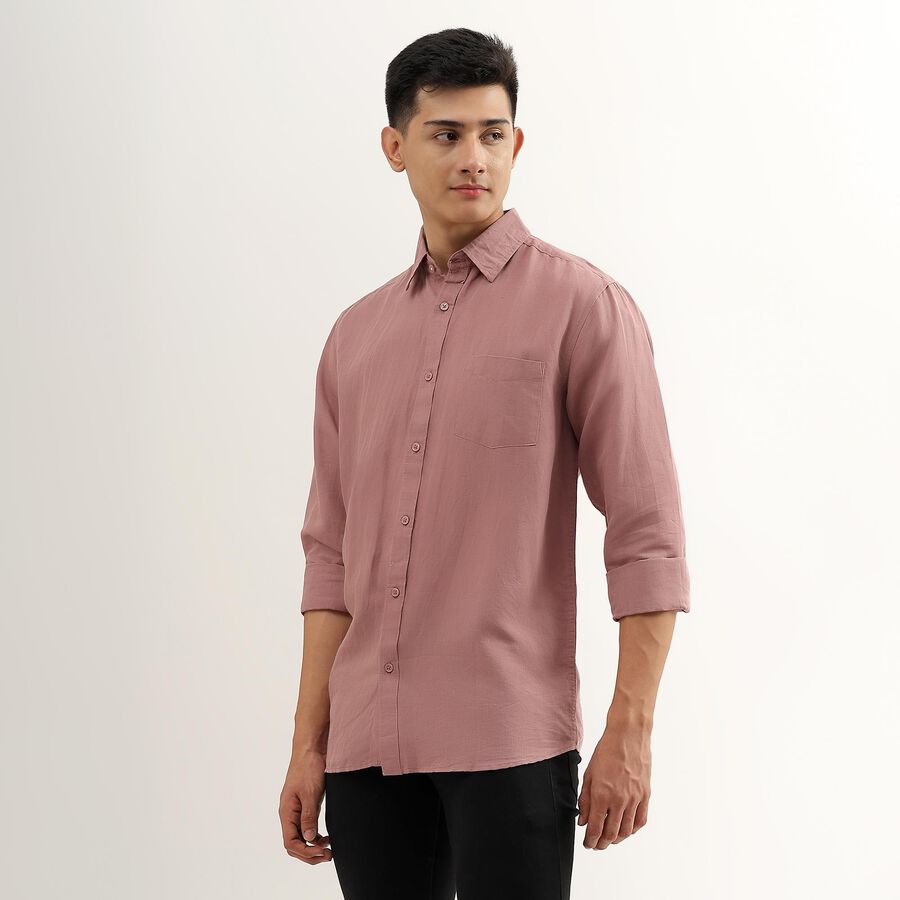 Men's Dusty Rose Regular Collar Casual Shirt, मूँगा (कोरल), large image number null