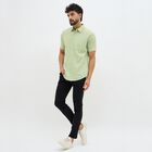 Men's Light Sage Green Cotton Half Sleeve Classic Casual Shirt, Light Green, small image number null