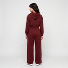 Women Maroon Hooded Track suit, वाइन, small