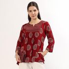 Women's Maroon Notch Neck Embroidered Kurti, Maroon, small image number null