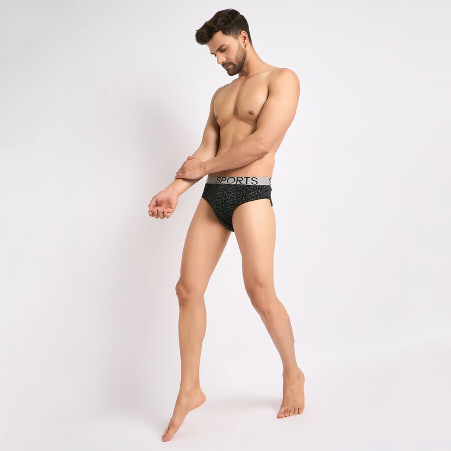 Men's 100% Cotton Brief, Black, large image number null