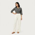 Women's Off White Regular Fit Solid Palazzos, Off White, small