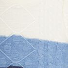 Infants Muted Blue and Ivory White Crew Neck Cable Knit Pullover, मध्यम नीला, small image number null