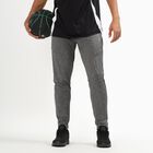 Men's Heathered Steel Grey Slim Fit Active Track Pants, Light Grey, small image number null