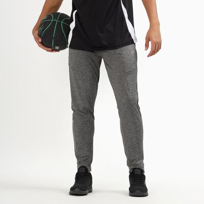 Men's Heathered Steel Grey Slim Fit Active Track Pants