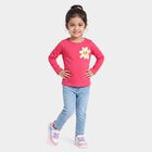Girls Pink Round Neck Regular Top, गुलाबी, small