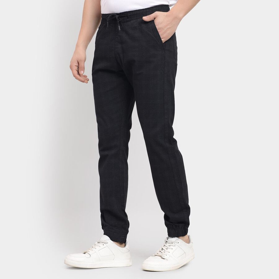 Men's Slim Fit Casual Trousers , Black, large image number null