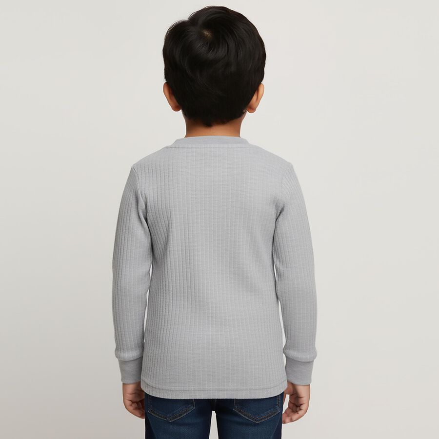 Boys' Thermal Upper, Melange Light Grey, large image number null