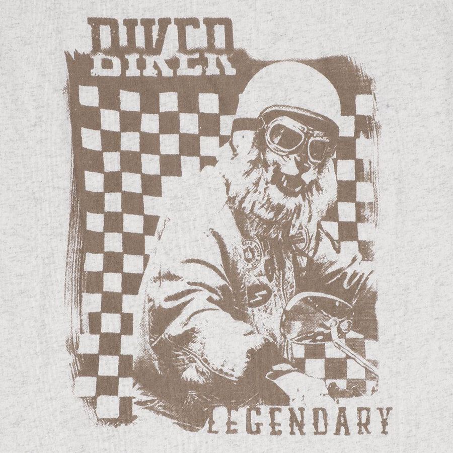 Boys Light Grey Cotton Blend Round Neck Casual T-Shirt, Ecru Melange, large image number null