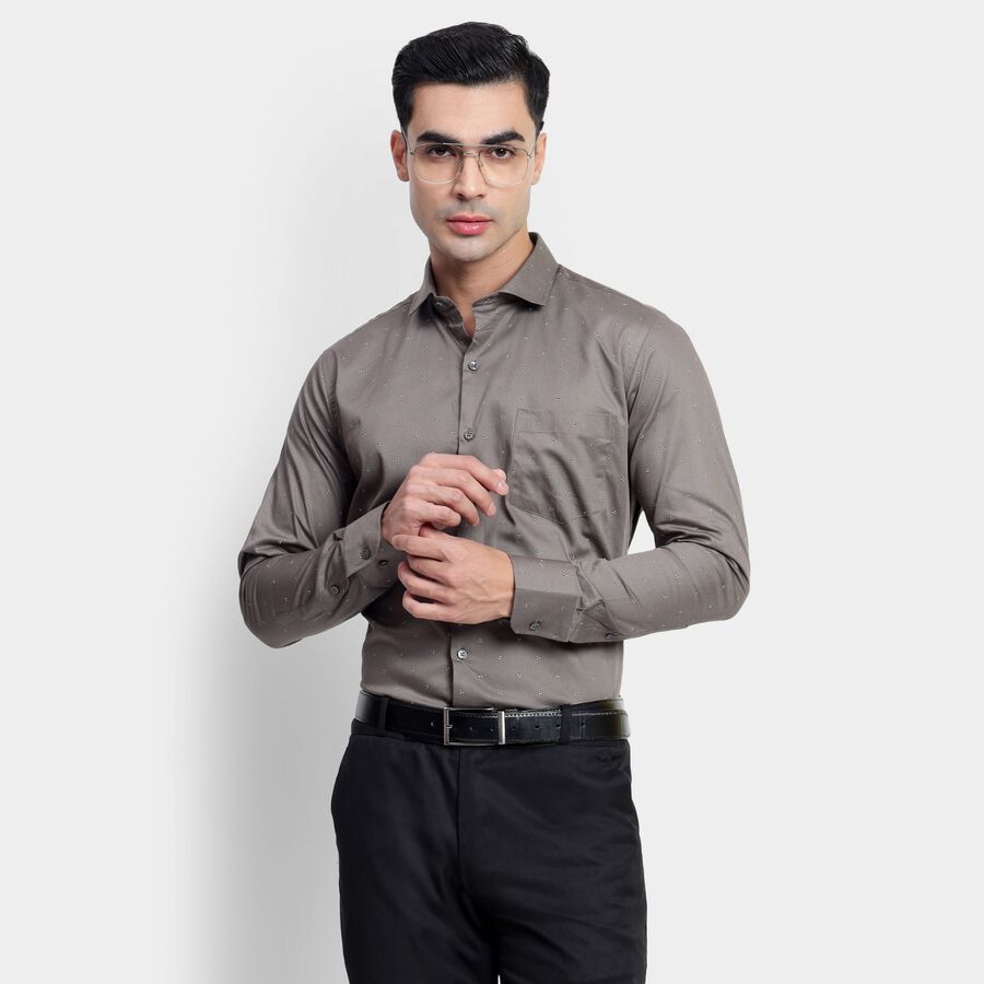 Men's 100% Cotton Formal Shirt, Dark Grey, large image number null