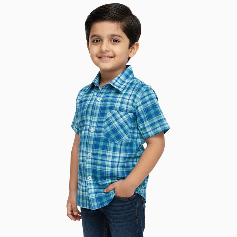 Boys' Casual Shirt, हल्का हरा, large image number null
