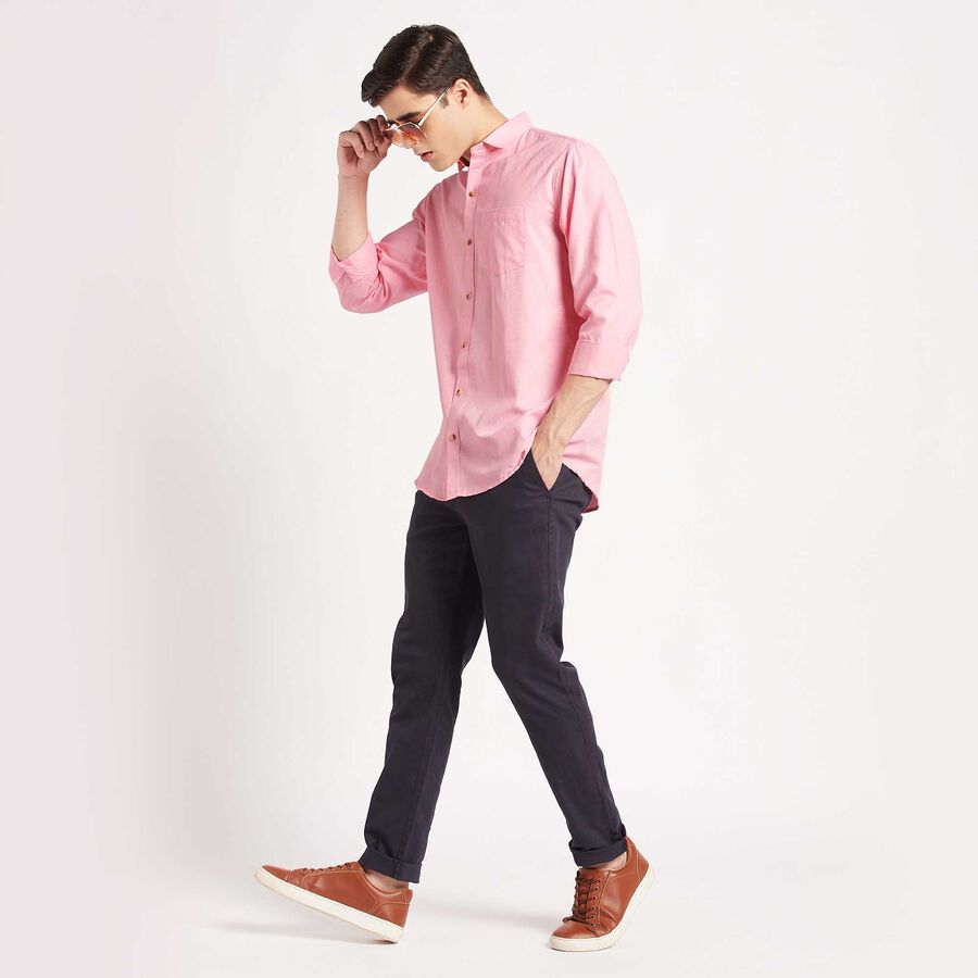 Printed Slim Fit Casual Shirt, Pink, large image number null