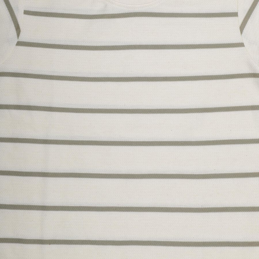 Boys Off-White Round Neck Casual Half Sleeve T-Shirt, Off White, large